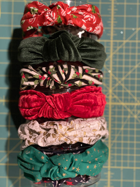 Holiday Turban Knot Headbands - Metallics, Velvets and Christmas cottons