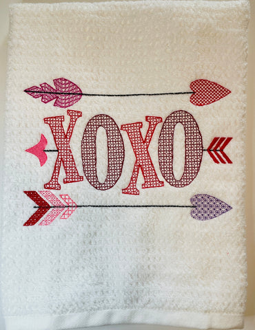 Personalized Holiday Powder Room Towels - Valentine’s Day